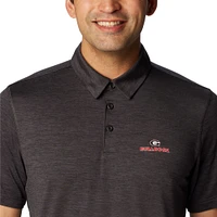 Polo Columbia Heather Black pour homme Georgia Bulldogs Tech Trail Omni-Wick
