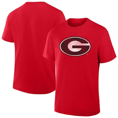 T-shirt à logo vintage vieilli Fanatics Red Georgia Bulldogs pour hommes, taille grande et
