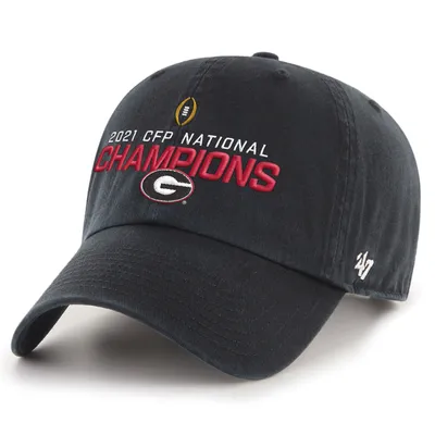 Georgia Bulldogs '47 College Football Playoff 2021 National Champions Trophy Clean Up Adjustable Hat - Black
