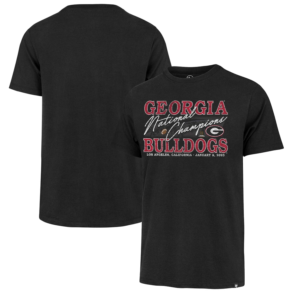 T-shirt pour homme '47 Black Georgia Bulldogs College Football Playoff 2022 National Champions Script