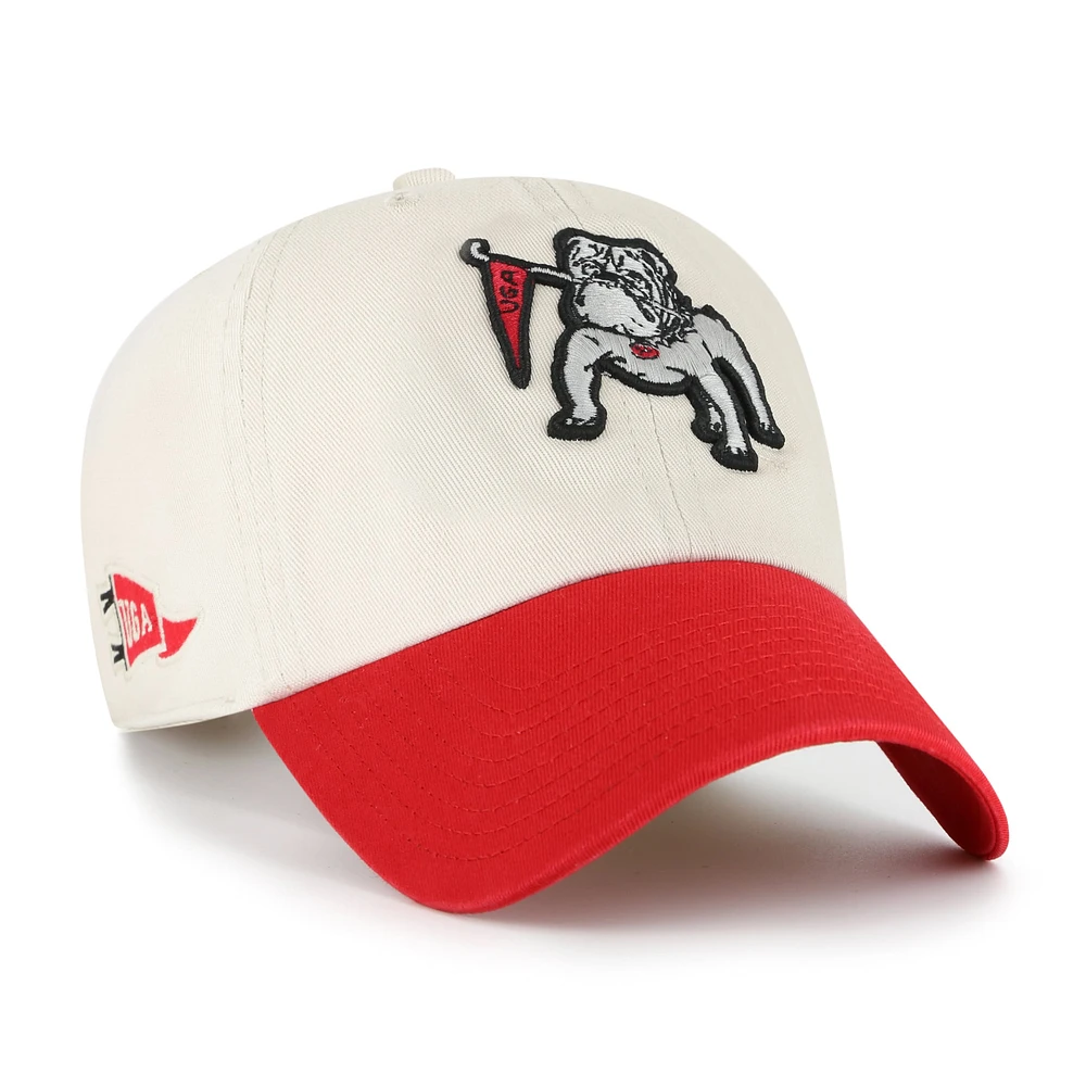 Men's '47 Cream Georgia Bulldogs Grand Stand Clean Up Adjustable Hat
