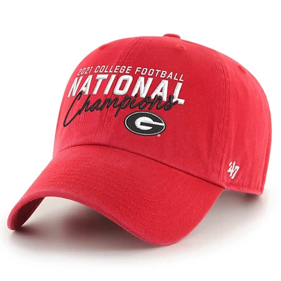 Georgia Bulldogs '47 College Football Playoff 2021 National Champions Script Clean Up Adjustable Hat - Red