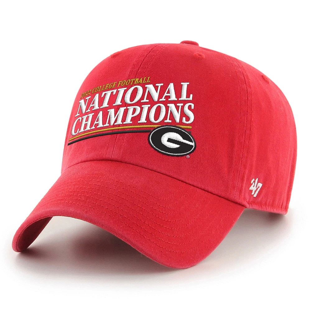 Men's '47 Red Georgia Bulldogs College Football Playoff 2022 National Champions Slant Clean Up Adjustable Hat