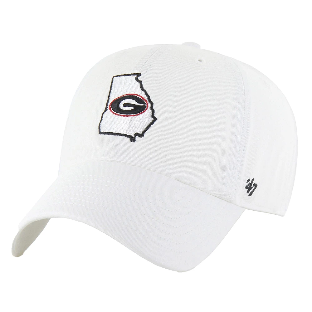 Casquette ajustable blanche Georgia Bulldogs Clean Up '47 pour homme