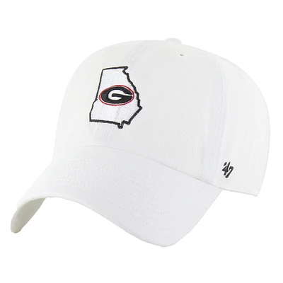 Casquette ajustable blanche Georgia Bulldogs Clean Up '47 pour homme