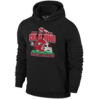 Men's Black Georgia Bulldogs 2024 SEC Football Conference Champions Helmet Pullover Hoodie