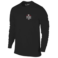 T-shirt à manches longues noir Georgia Bulldogs 2024 SEC Football Conference Champions Score pour homme