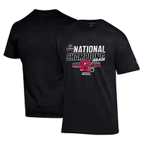 T-shirt pour homme Champion Black Georgia Bulldogs Back-To-Back College Football Playoff National Champions