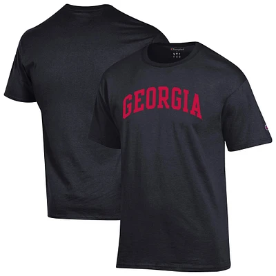 T-shirt noir basique Arch Champion pour homme des Georgia Bulldogs