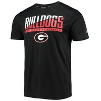 Men's Champion Black Georgia Bulldogs Wordmark Slash T-Shirt