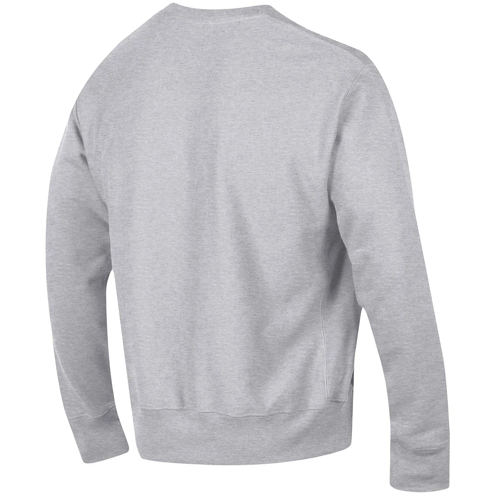 Men's Champion Heathered Gray Georgia Bulldogs Arch Reverse Weave Pullover Sweatshirt