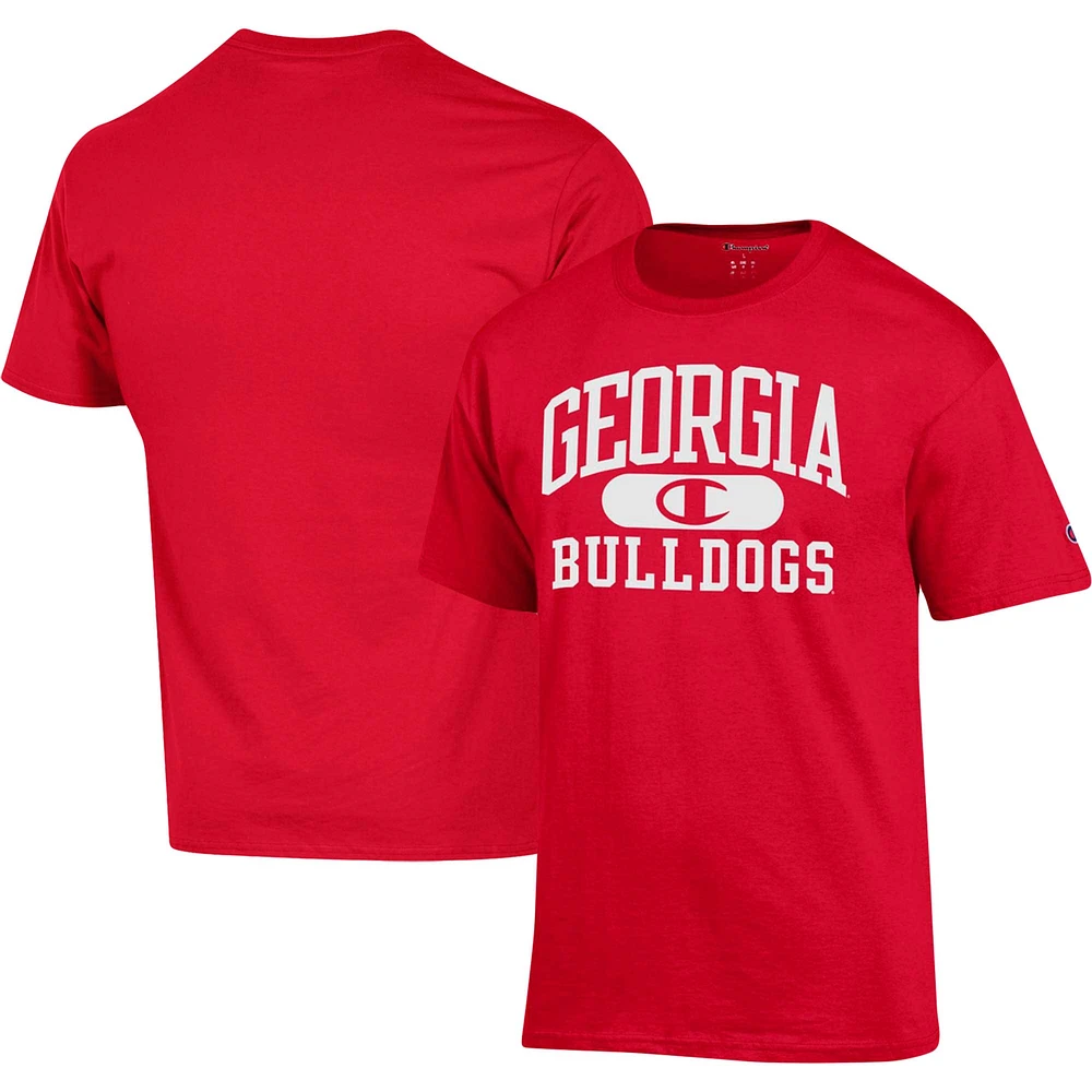 T-shirt Champion Red Georgia Bulldogs Arch Pill pour homme