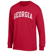 T-shirt à manches longues Champion Red Georgia Bulldogs Basic Arch pour homme