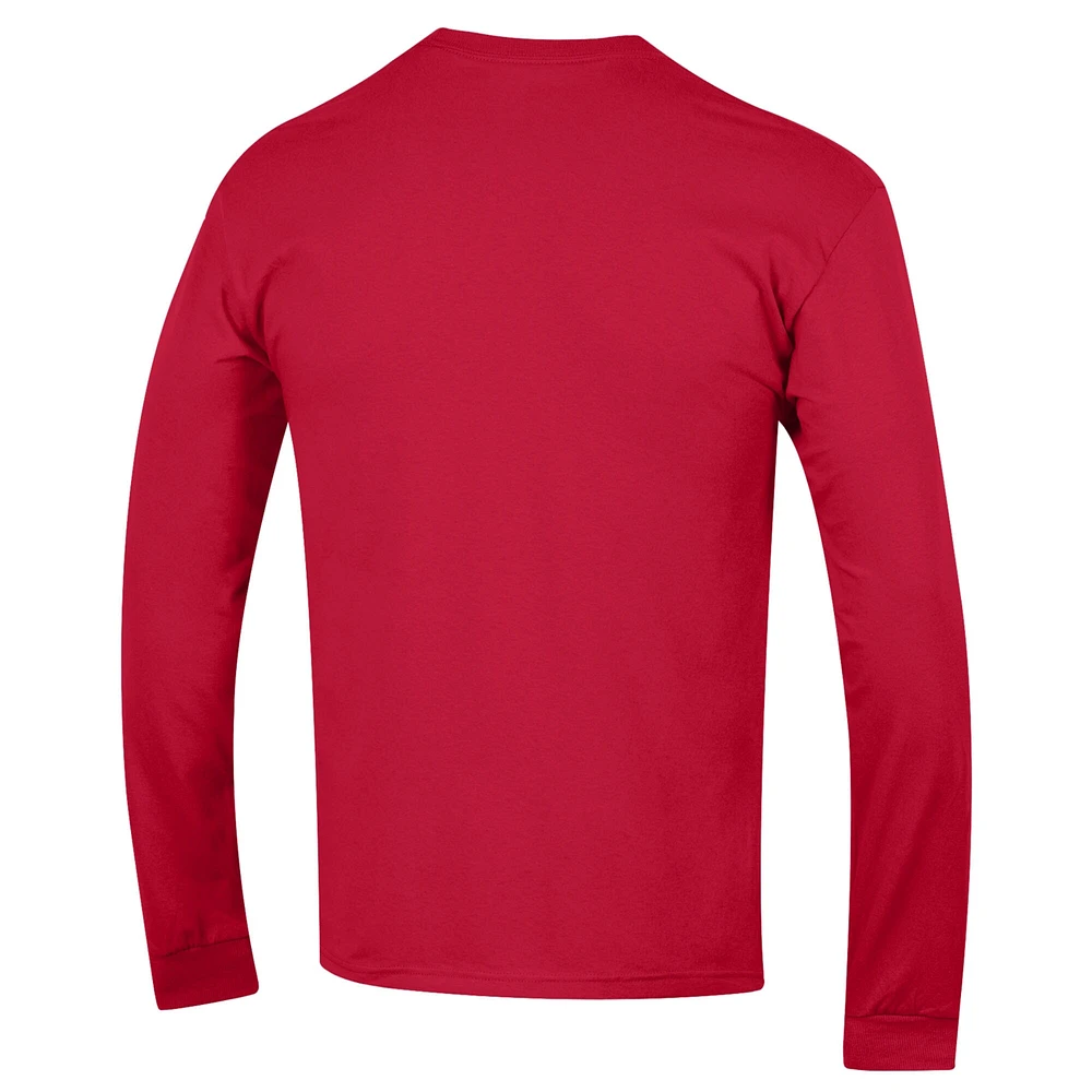 T-shirt à manches longues Champion Red Georgia Bulldogs Basic Arch pour homme