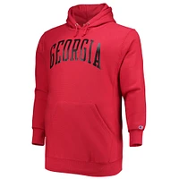 Sweat à capuche en molleton tissage inversé Champion Red Georgia Bulldogs Big & Tall pour homme