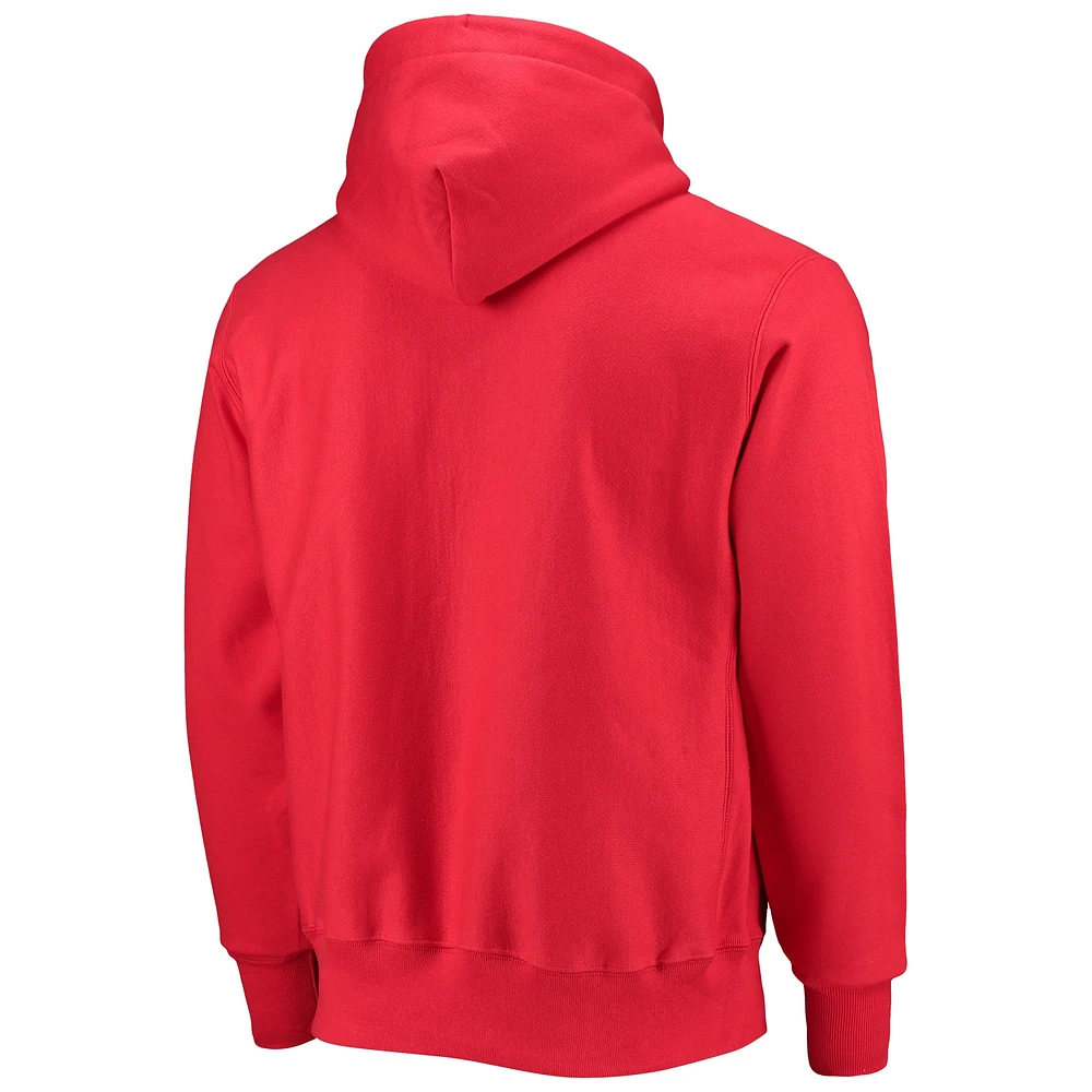 Men's Champion Red Georgia Bulldogs Vault Logo Reverse Weave Pullover Hoodie