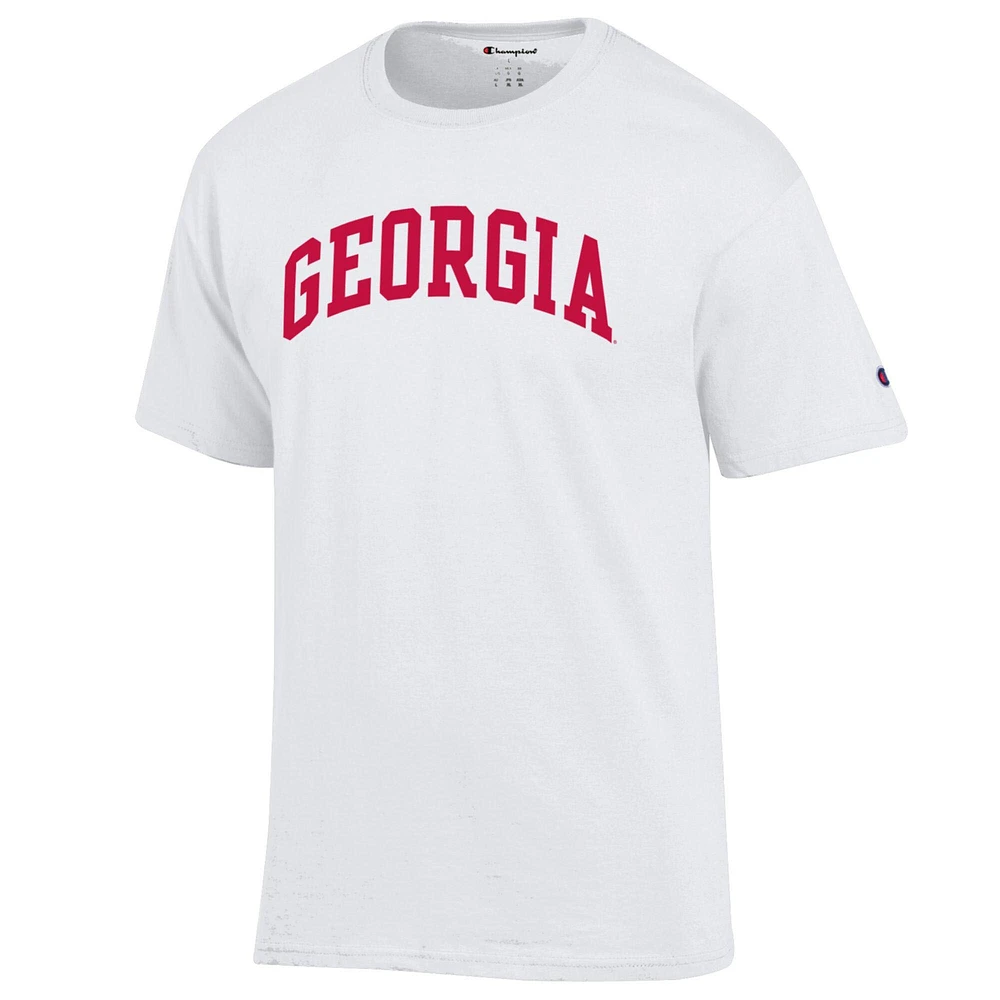 T-shirt blanc à manches courtes pour homme, motif Champion des Georgia Bulldogs