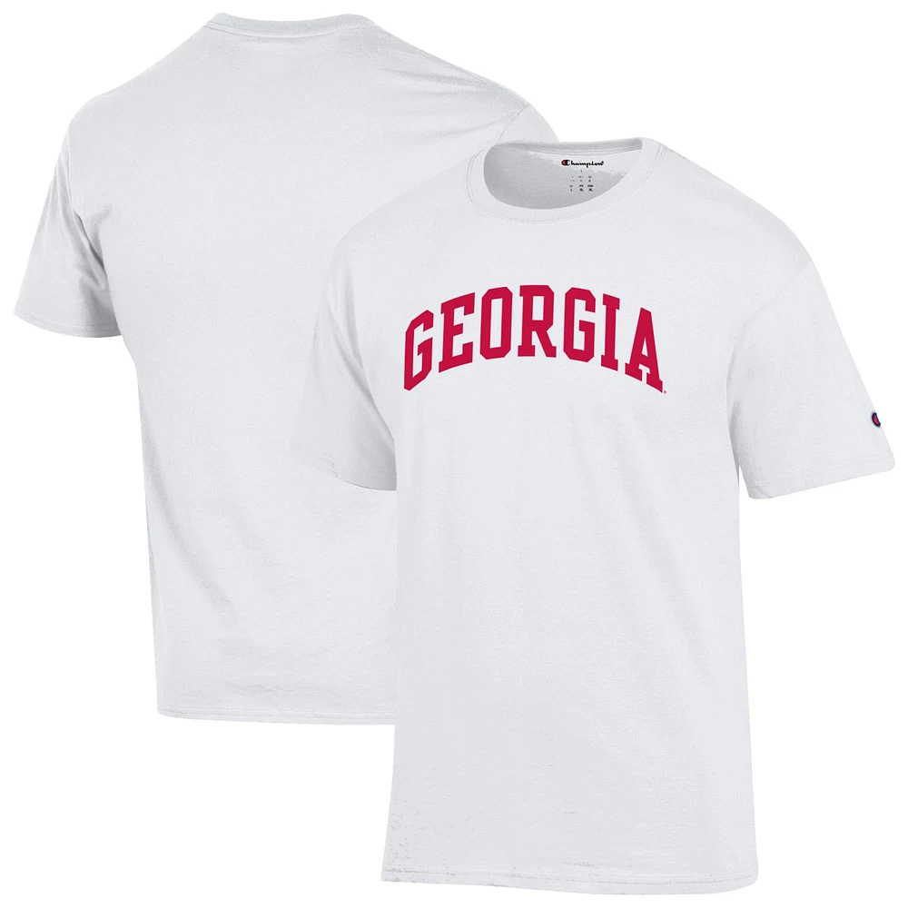 T-shirt blanc à manches courtes pour homme, motif Champion des Georgia Bulldogs