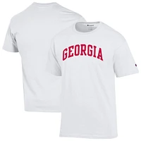 T-shirt blanc à manches courtes pour homme, motif Champion des Georgia Bulldogs