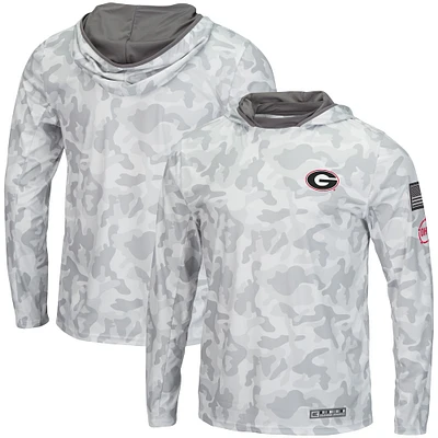 Colosseum Arctic Camo Georgia Bulldogs OHT Military Appreciation Sweat à capuche manches longues pour homme