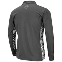 Colosseum Charcoal Georgia Bulldogs OHT Military Appreciation Digital Camo Lightweight Quarter-Zip Pullover pour homme