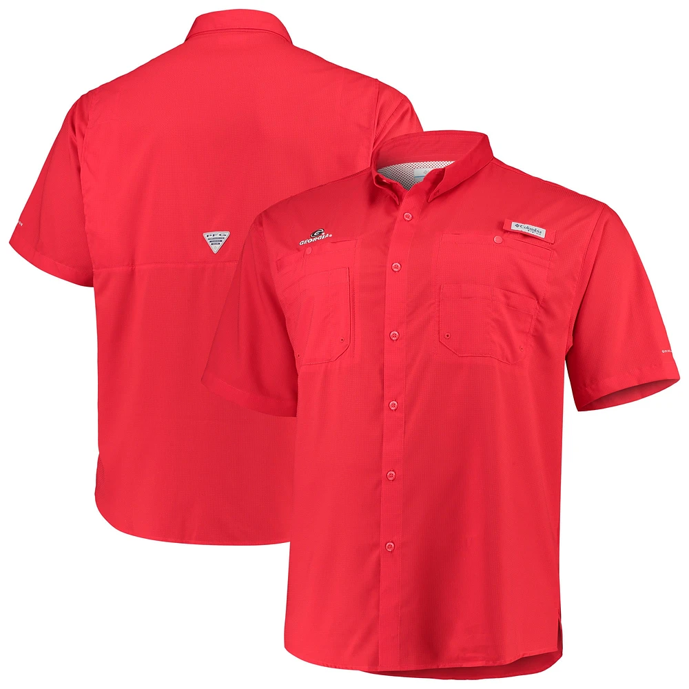 Men's Columbia Red Georgia Bulldogs Big & Tall Collegiate Tamiami Button-Down Shirt
