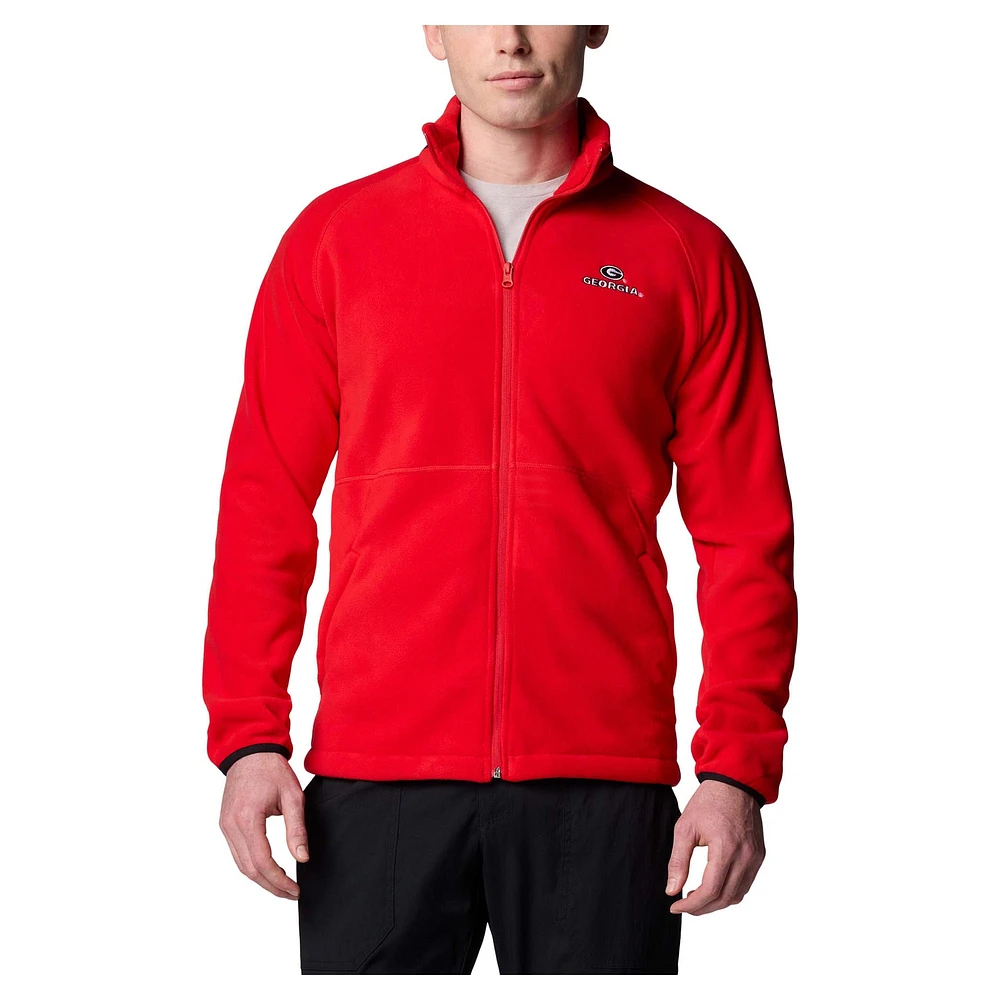 Veste polaire à glissière complète Columbia Red Georgia Bulldogs Flanker IV pour homme