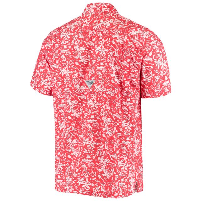 Chemise boutonnée Columbia Red Georgia Bulldogs Super Slack Tide pour homme