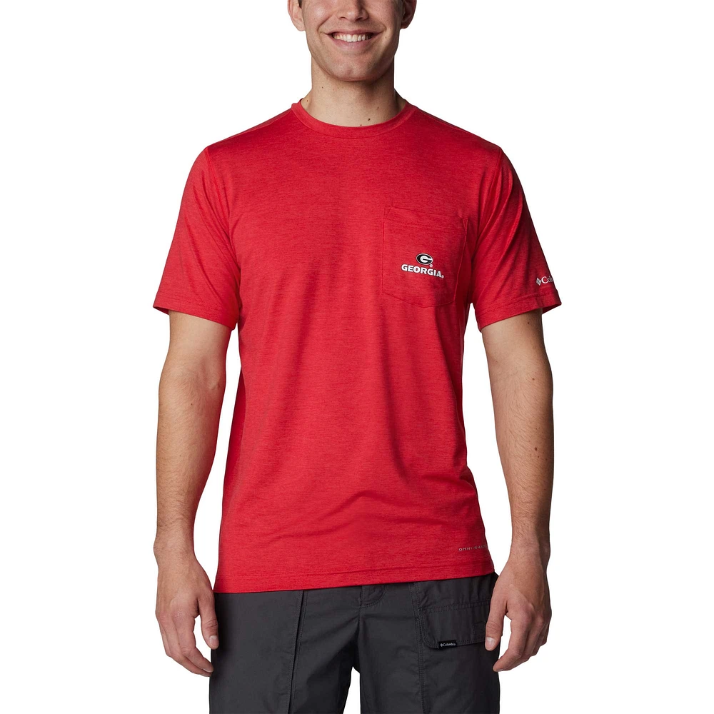 T-shirt Tech Trail Omni-Wick Columbia Red Georgia Bulldogs pour hommes