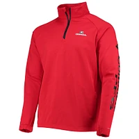 Men's Columbia Red Georgia Bulldogs Terminal Tackle Fleece Raglan Omni-Shade Quarter-Zip Jacket