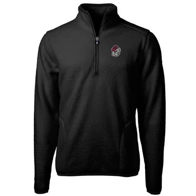 Georgia Bulldogs Cutter & Buck Team Logo Cascade Eco Sherpa Fleece Quarter-Zip Pullover Jacket - Black