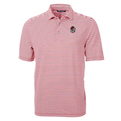 Georgia Bulldogs Cutter & Buck Virtue Eco Pique Stripe Recycled Polo - Red