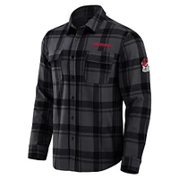 Chemise boutonnée à carreaux décontractée pour homme de la collection Darius Rucker Fanatics, noire, Georgia Bulldogs