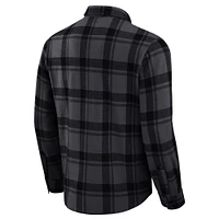 Chemise boutonnée à carreaux décontractée pour homme de la collection Darius Rucker Fanatics, noire, Georgia Bulldogs