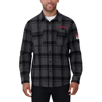 Chemise boutonnée à carreaux décontractée pour homme de la collection Darius Rucker Fanatics, noire, Georgia Bulldogs