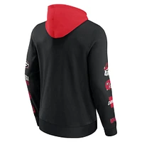 Sweat à capuche en polaire blocs de couleurs Fanatics noir/rouge Georgia Bulldogs pour hommes