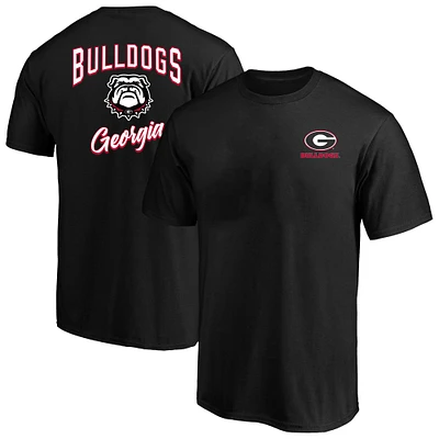 T-shirt Fanatics pour hommes, noir, Georgia Bulldogs, grand et grand, 2-Hit