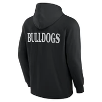 Men's Fanatics Black Georgia Bulldogs Blaze Tri-Blend Pullover Hoodie