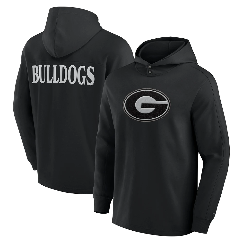 Men's Fanatics Black Georgia Bulldogs Blaze Tri-Blend Pullover Hoodie