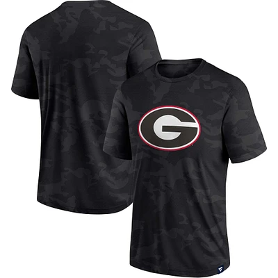 Men's Fanatics  Black Georgia Bulldogs Camo Logo T-Shirt