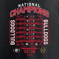 T-shirt noir du calendrier des champions nationaux éliminatoires de football universitaire Bulldogs Géorgie Fanatics pour hommes 2021