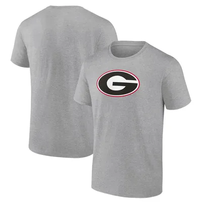 Men's Fanatics Branded Heather Gray Georgia Bulldogs Primary Logo T-Shirt