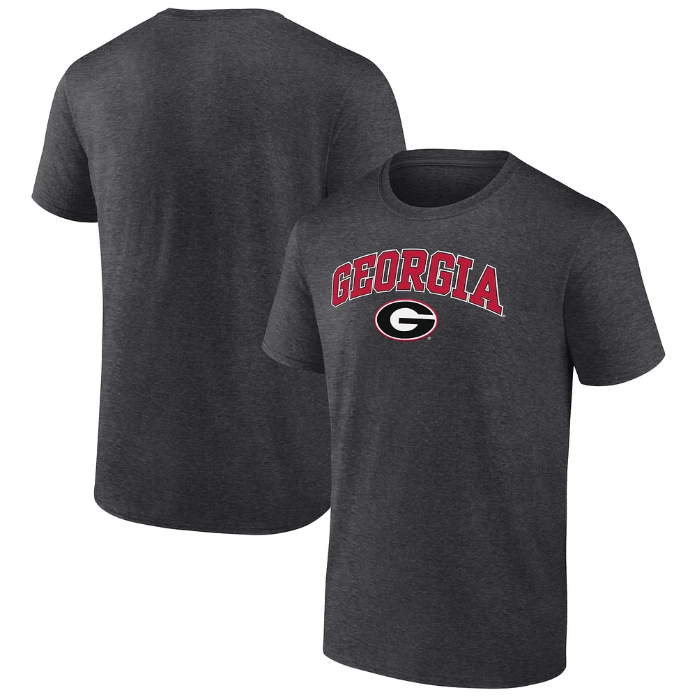 T-shirt campus Fanatics Heather Charcoal pour hommes, Georgia Bulldogs