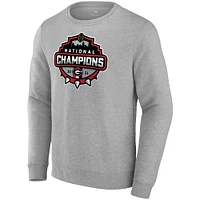 Men's Fanatics Heathered Gray Georgia Bulldogs College Football Playoff 2021 National Champions Officials Crewneck Pullover Sweatshirt