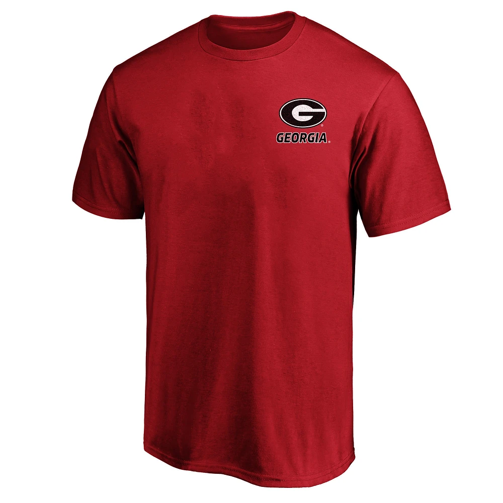 T-shirt délavé idéal pour hommes Fanatics Red Georgia Bulldogs Big & Tall