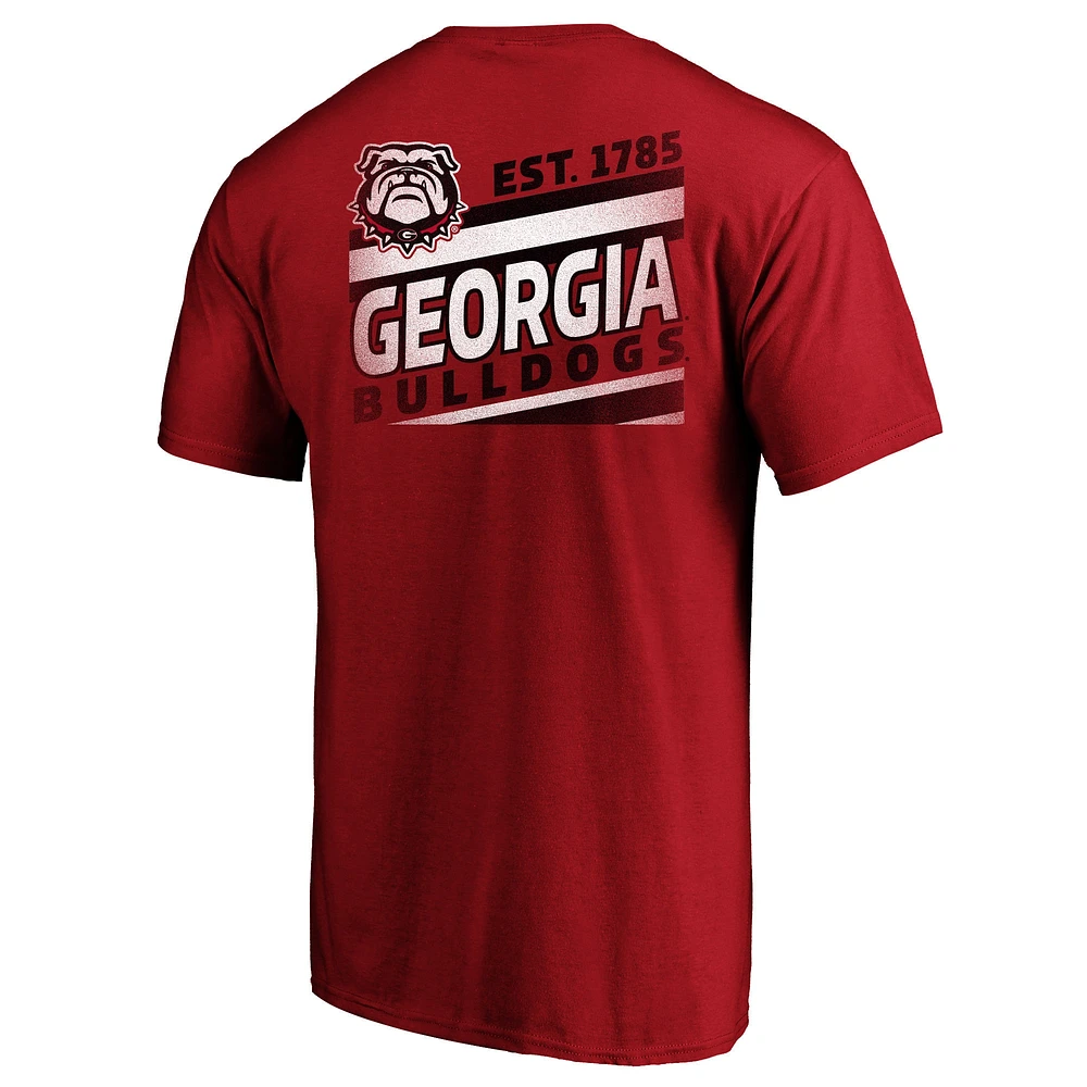 T-shirt délavé idéal pour hommes Fanatics Red Georgia Bulldogs Big & Tall