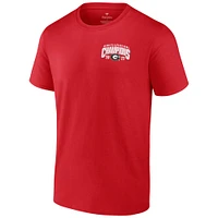 T-shirt Fanatics Red Georgia Bulldogs College Football Playoff 2022 Peach Bowl Champions Score pour hommes