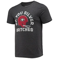 Men's Homefield Heathered Charcoal Georgia Bulldogs Vintage Go You Silver Britches T-Shirt
