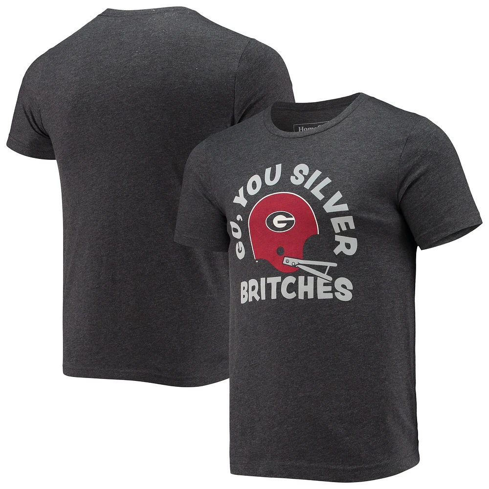 Men's Homefield Heathered Charcoal Georgia Bulldogs Vintage Go You Silver Britches T-Shirt