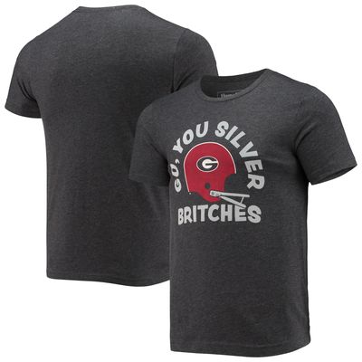Men's Homefield Heathered Charcoal Georgia Bulldogs Vintage Go You Silver Britches T-Shirt